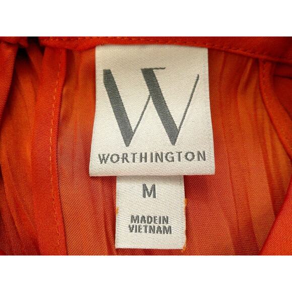 NWT Worthington Burnt Orange High Neck Sleeveless Blouse -Medium RTL $44 - Picture 10 of 13